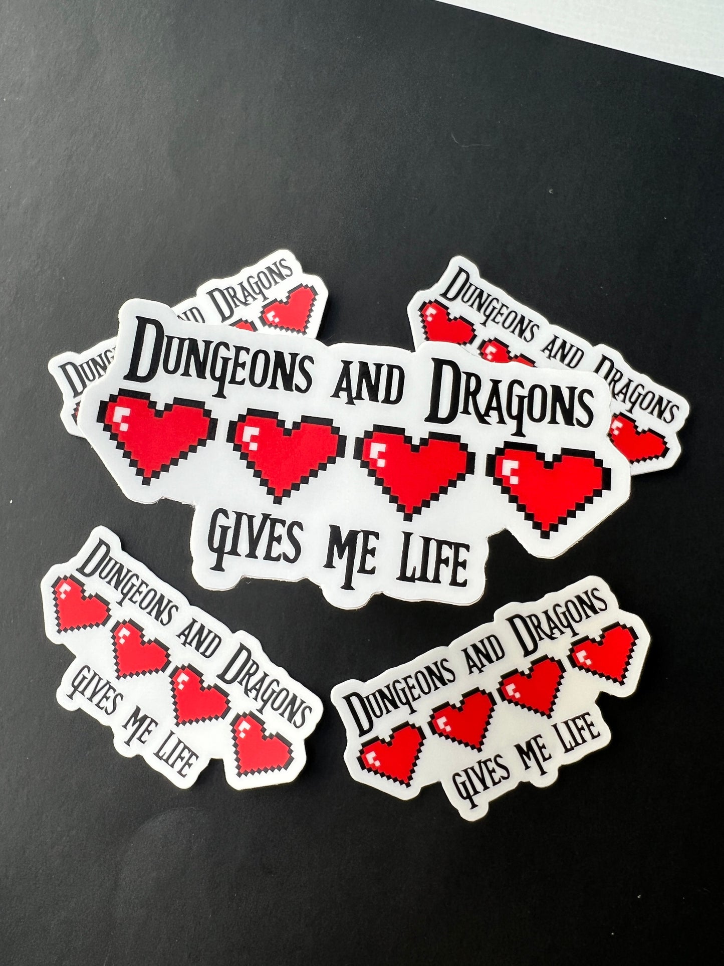 Dungeons & Dragons Life 8-Bit Hearts Sticker