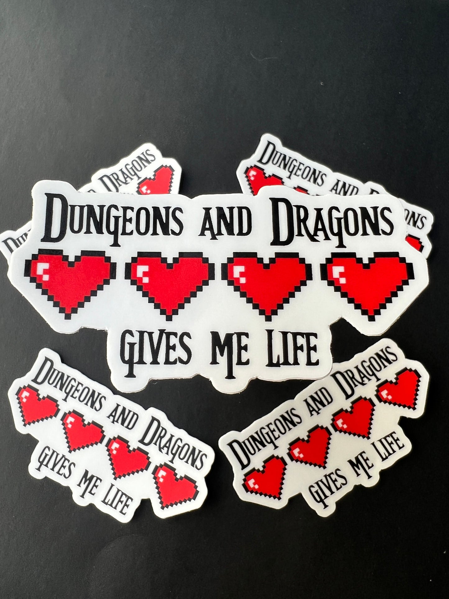 Dungeons & Dragons Life 8-Bit Hearts Sticker