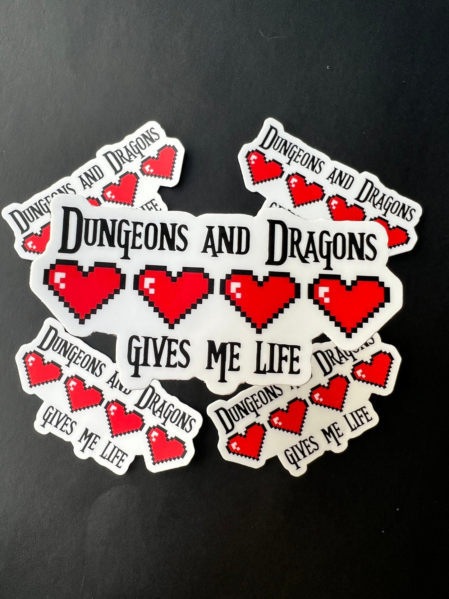 Dungeons & Dragons Life 8-Bit Hearts Sticker