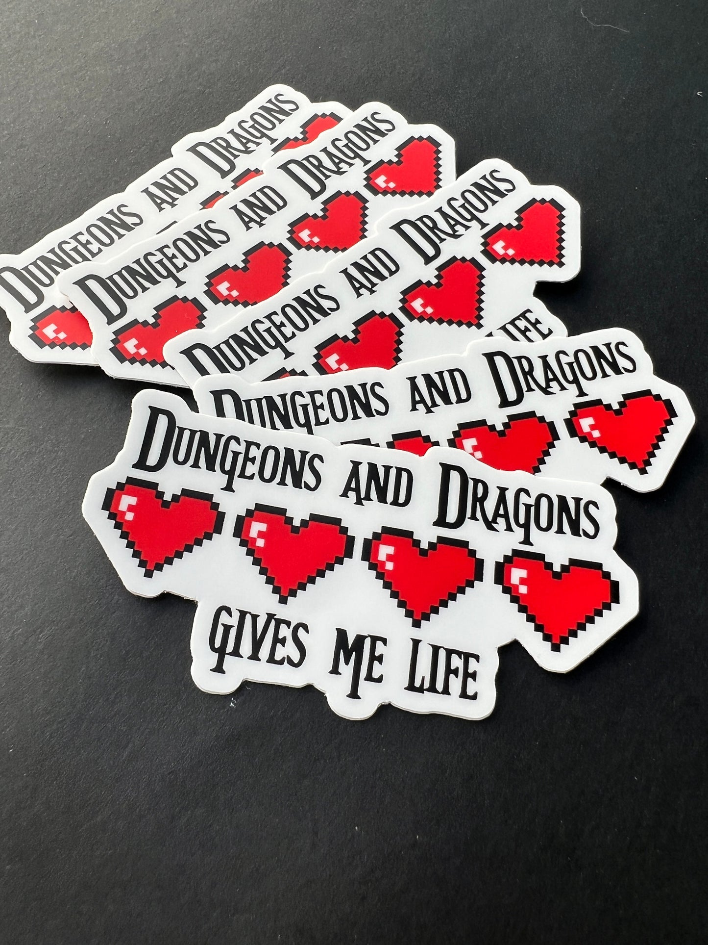 Dungeons & Dragons Life 8-Bit Hearts Sticker