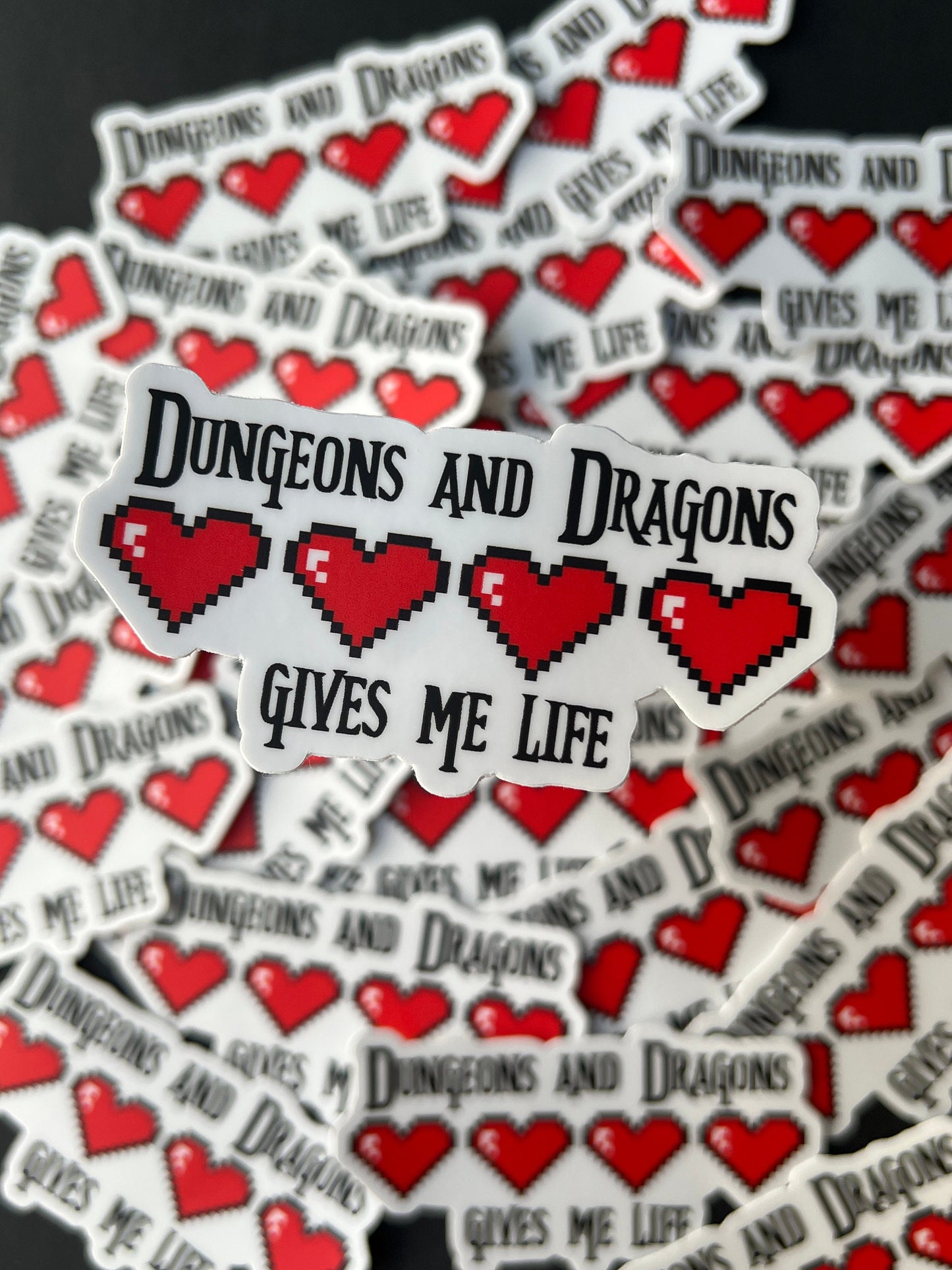 Dungeons & Dragons Life 8-Bit Hearts Sticker