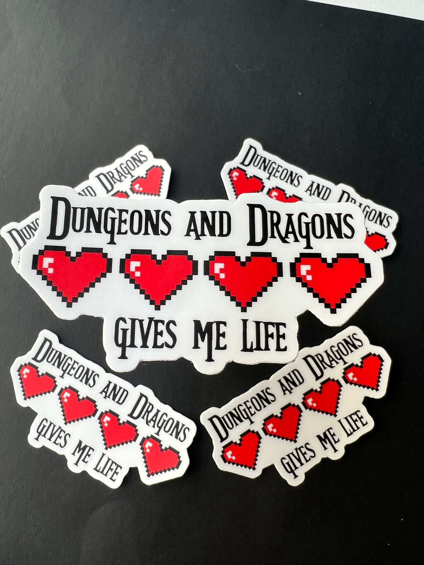 Dungeons & Dragons Life 8-Bit Hearts Sticker