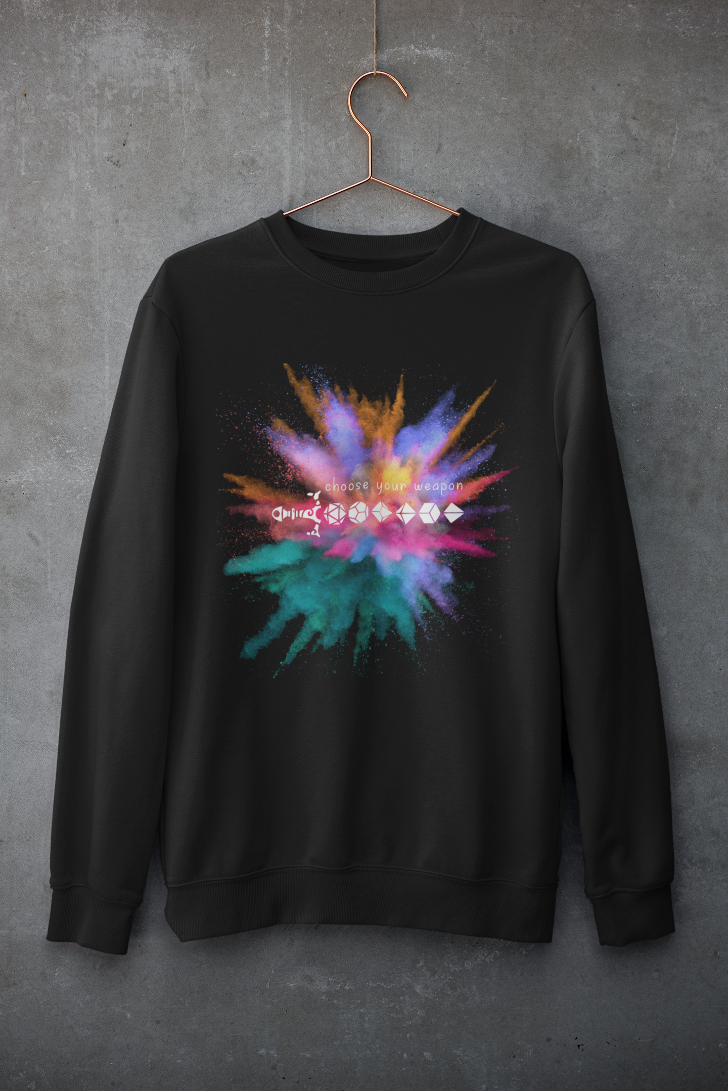 Color Spray Dice Sword Unisex Crewneck Sweatshirt