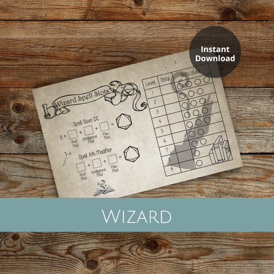 Wizard Spell Tracker - Instant Download